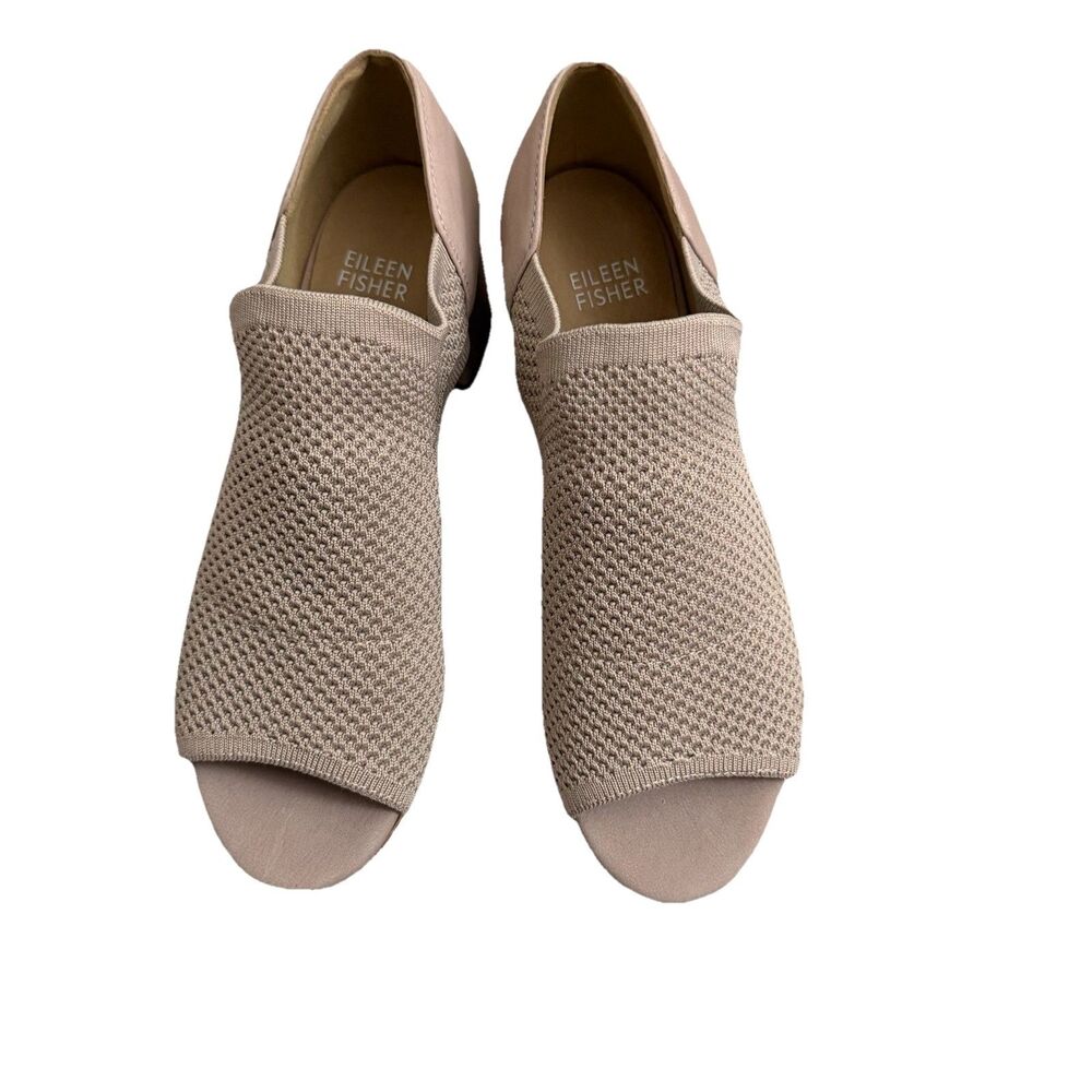 Eileen Fisher Womens Ferris‎ Knit Heeled Sandals Size 6.5 Knit Nubuck Blush